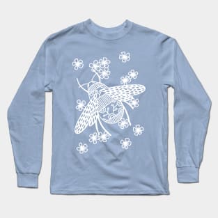 Bees Papercut Bug Illustration Long Sleeve T-Shirt